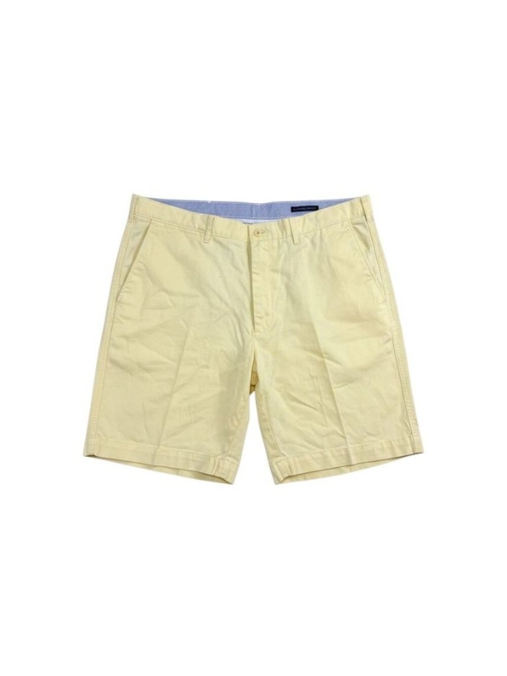 Cremieux Mens Yellow Comfort Stretch Chino Shorts Flat Front Size 38